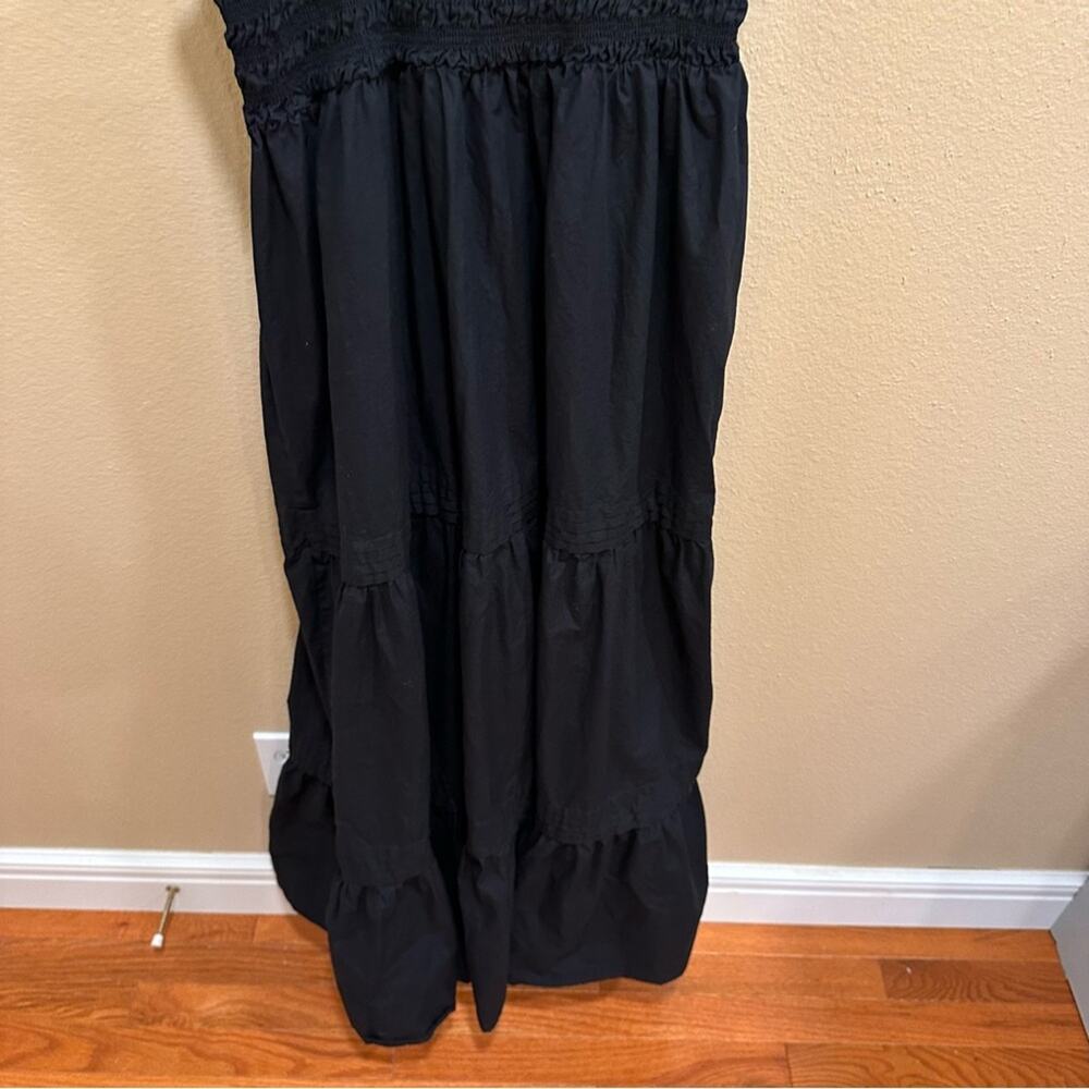Anthropologie Cleobella Black Organic Cotton Smocked Maxi Dress XL - Picture 5 of 12